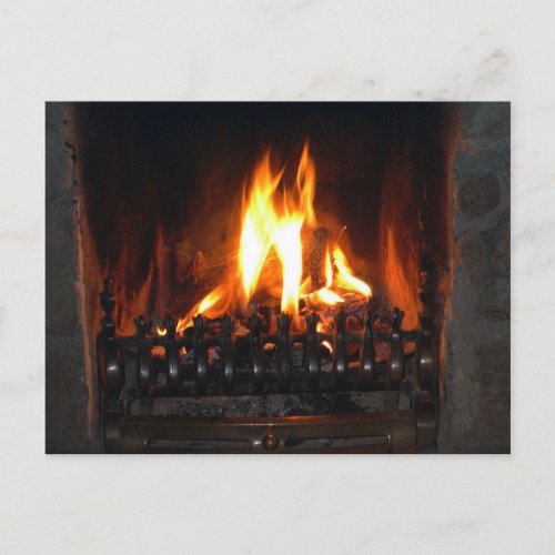 Cozy Fireplace Postcard postcard