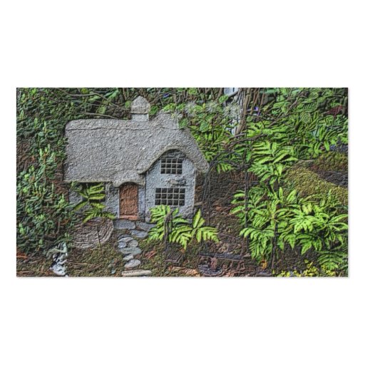 Cozy Garden Cottage Nature Art Business Card (back side)