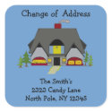 Cozy House Change of Address Square Stickers