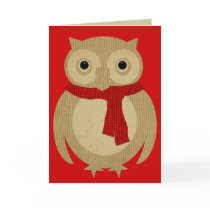 Cozy Owl Christmas Card