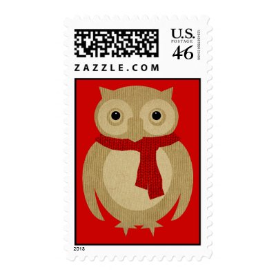 Cozy Owl Red Stamp