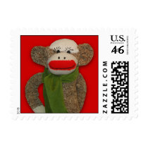 Cozy Sock Monkey postage