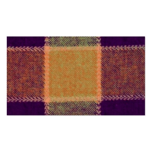Cozy Warm Plaid Pattern Business Card (front side)
