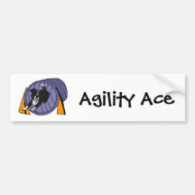 CP- Dog Agility Tunnel Cartoon Bumper Stickers