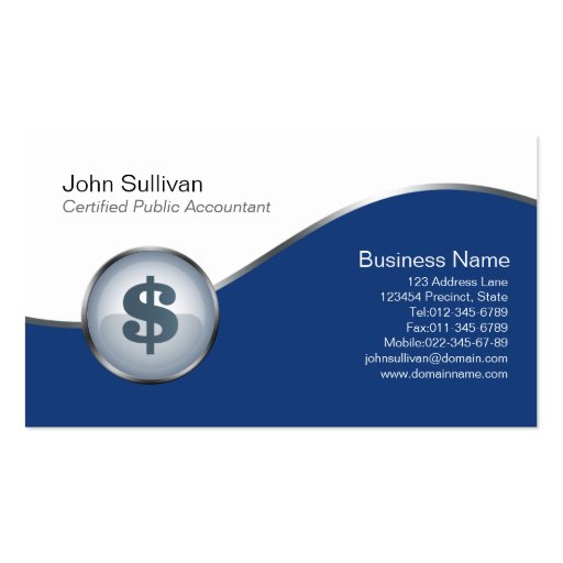CPA Business Card Dollar Sign Icon
