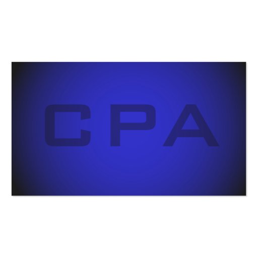 CPA Certified Public Accountant Striking Blue Business Card (back side)