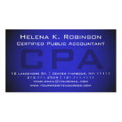 CPA Certified Public Accountant Striking Blue Double-Sided Standard Business Cards (Pack Of 100)