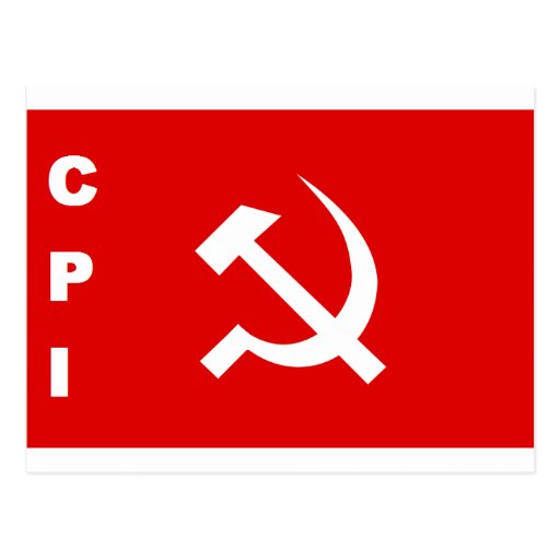 cpi-flag-communist-party-of-india-postcard-zazzle