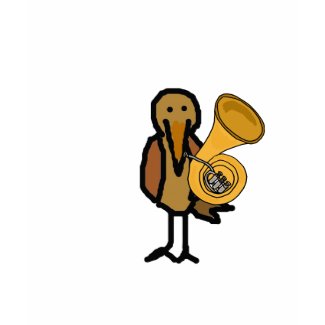 CR- Funny Bird Playing the French Horn Shirt.