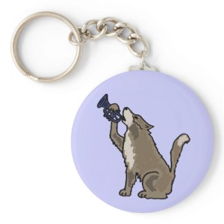 CR- Wolf Playing the Trumpet Keychain