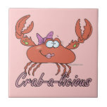 crab-a-licious cute girl crab cartoon tile