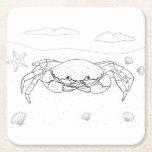 Crab Adult Coloring Paper Coaster