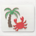 crab and palmtree mousepads