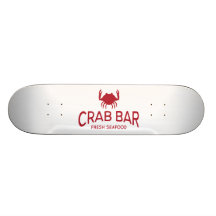 Crab Bar Fresh Seafood Logo Skate Board Decks