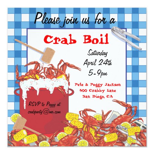 Crab Boil Party Invitation Zazzle crab-boil-party-invitation-zazzle