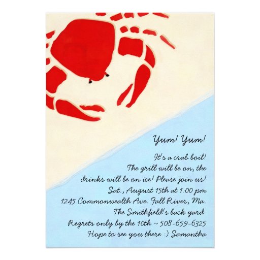 Crab Boil Party Invitation
