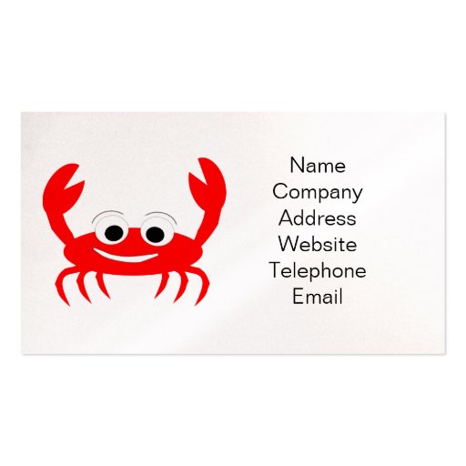 Crab Business Card (front side)