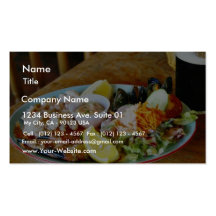 Crab Claws Lemons Salads Seafood Platters Business Card Template