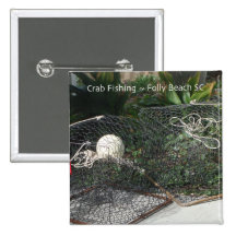 Crab Fishing Pinback Button