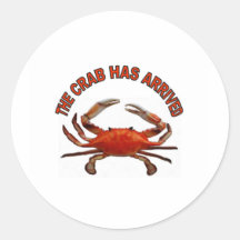 CRAB FUN ROUND STICKERS