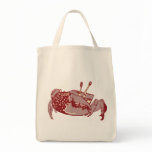 Crab Illustration Grocery Tote bags