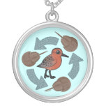 Crab-Knot Cycle Silver Plated Necklace