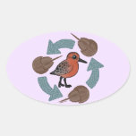 Crab-Knot Cycle Oval Sticker