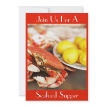Crab & Lemons Invitation by pinkinkart Crab & Lemons Invitation