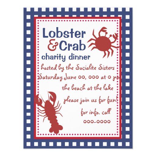Crab & Lobster! Invitations