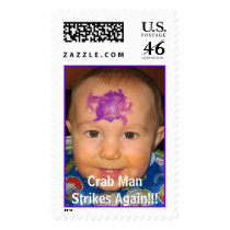 Crab Man Strikes Again!!! postage
