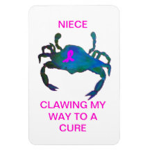 Crab Pink Ribbon Car magnet Breast Cancer