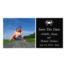 Crab Save The Date Photocard (Black) Custom Photo Card