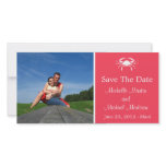 Crab Save The Date Photocard (Coral) Personalized Photo Card