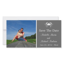 Crab Save The Date Photocard (Gray) Photo Card Template