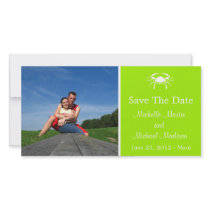 Crab Save The Date Photocard (Lime Green) Customized Photo Card