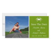 Crab Save The Date Photocard (Moss Green) Photo Greeting Card