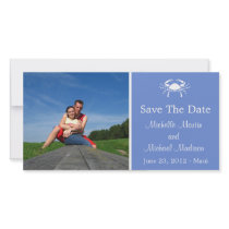 Crab Save The Date Photocard (Periwinkle) Photo Greeting Card