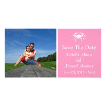 Crab Save The Date Photocard (Pink) Picture Card