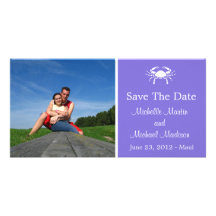 Crab Save The Date Photocard (Purple) Photo Card Template