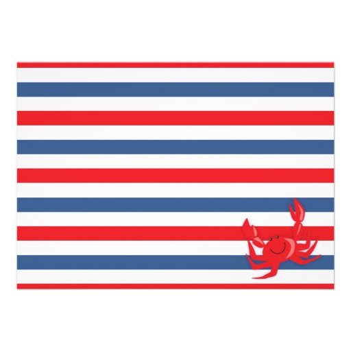 Crab Themed Birthday Party Invitation