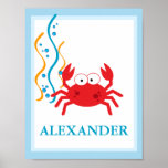 CRAB Under the Sea CUSTOM NAME PRINT posters