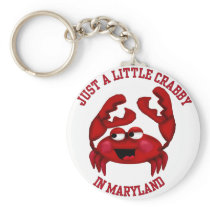 Crabby in Maryland Keychain