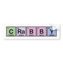 Crabby made of Elements Bumper Stickers