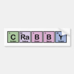 Crabby made of Elements Bumper Stickers