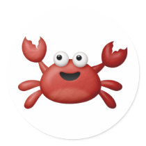 Crabby Round Sticker