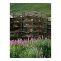 Crabpots stored in Dutch Harbor, Alaska Post Card
