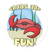 Crabs are Fun Stickers by MenagerieMayhem Crabs are Fun Stickers