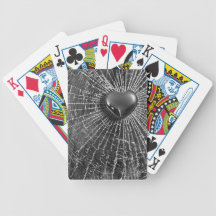 Cracked Black Heart Bicycle Playing Cards
