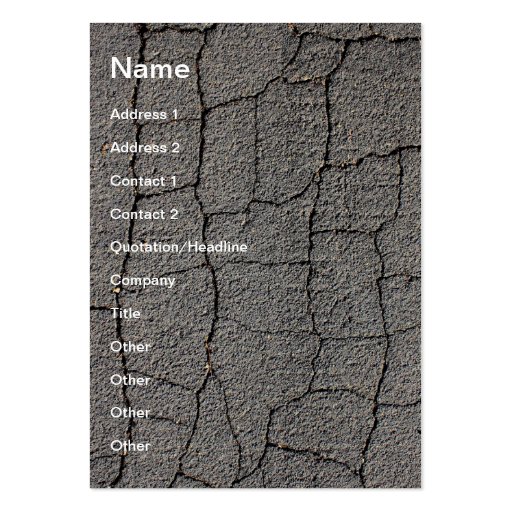 Cracked black pavement texture business card