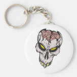 cracked brain skull key chains